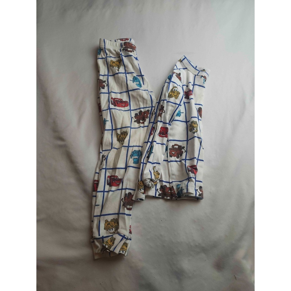 Baby Gap Pixar Cars Pajama Set Boys 4 Years White Graphic Whimsical Loungewear